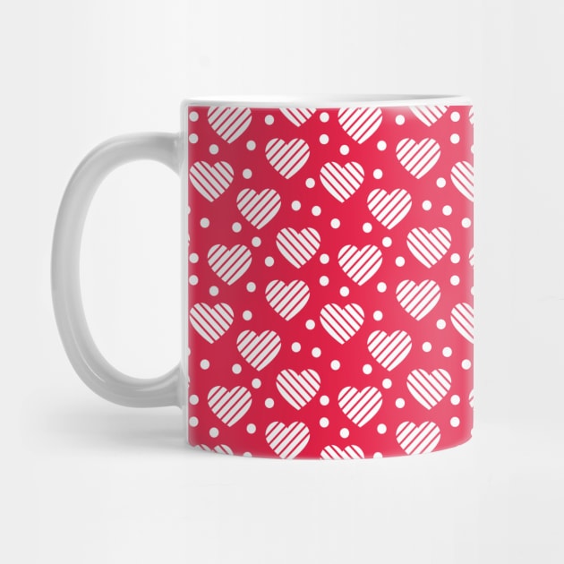 Red and White Hearts Pattern 030#001 by jeeneecraftz